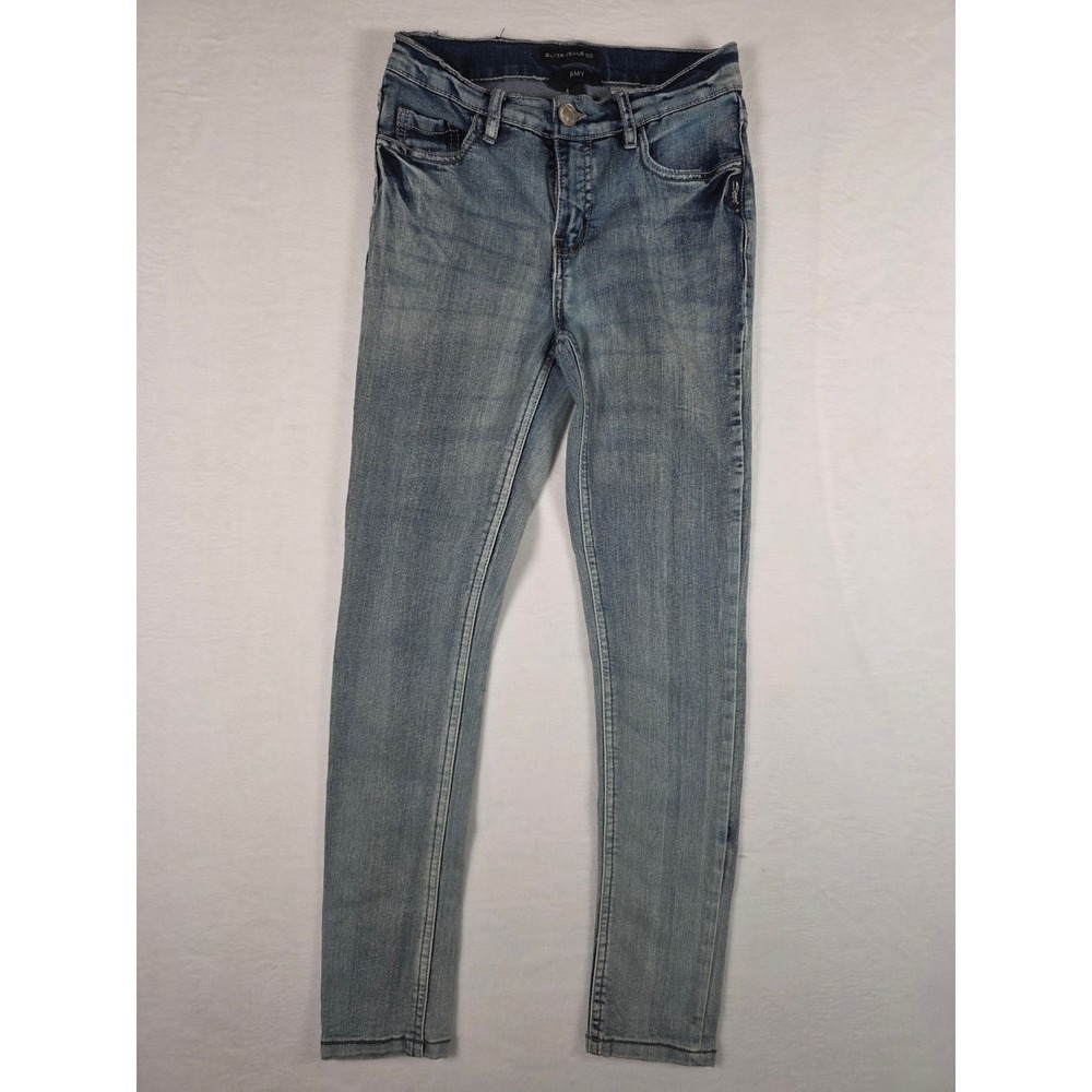 Silver Jeans Co Amy Skinny Jeans Light Wash Embroidered Girls 12 Blue Denim